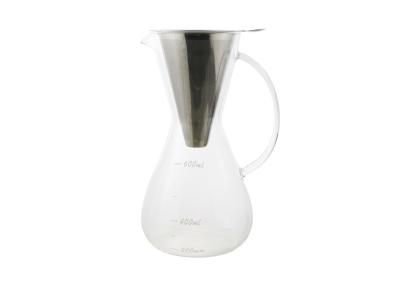 China Hohes Borosilicat-Glas gießen über Tropfenfänger-Kaffeemaschine, Karaffe-Kaffeemaschine-Topf zu verkaufen