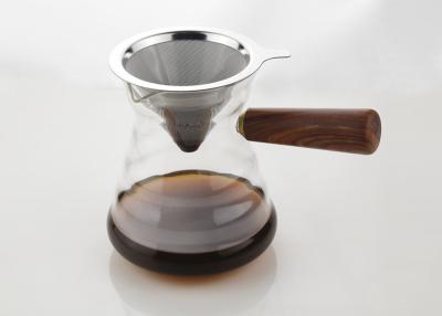 China Hitze-Beweis-Glas gießen über die Kaffeemaschine, die mit Dripper doppel-wandig ist zu verkaufen