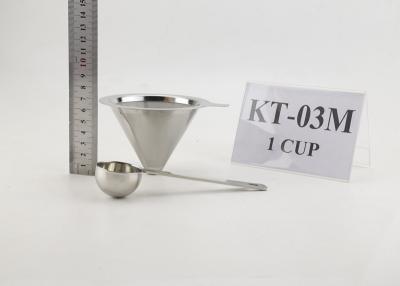 China Stainless Steel Single Cup Coffee Dripper 1.5cm Bottom Dia FDA SGS Listed for sale