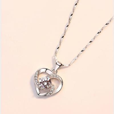 China FASHIONABLE CZ Stone Best Selling 925 Sterling Silver Heart Necklace for sale