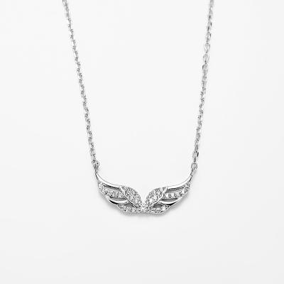 China Wholesale FASHIONABLE Angel Wing Zirconia Stone Sterling Silver 925 Daily Necklace for sale