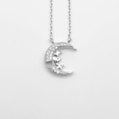 China Factory Price CLASSIC Necklace Moon Pure 925 Sterling Silver Material Jewelry for sale