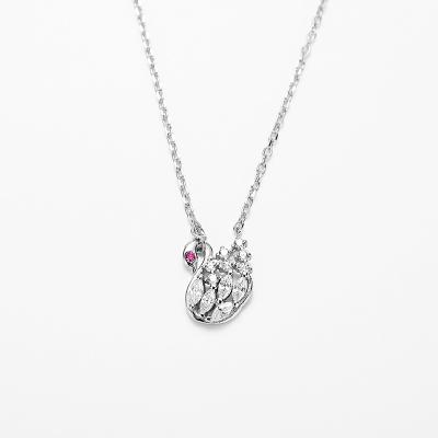 China Hot Sale CLASSIC Elegant Swan JM Zircon Stone Silver 925 Silver Necklace for sale