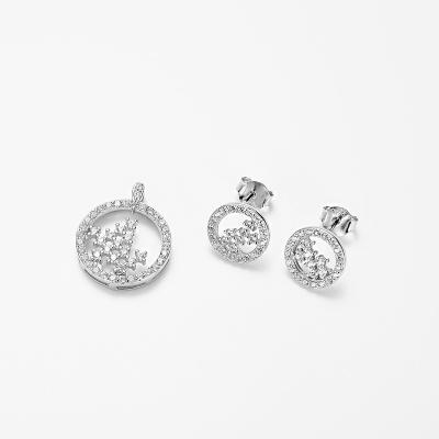 China CLASSIC Design Korean Fine Earring Stud Pendant 925 Silver Jewelry Set For Girl for sale