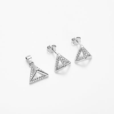 China FASHIONABLE Best Price Stereoscopic Triangle Stud Earring Jewelry Pendant Set Jewelry 925 for sale