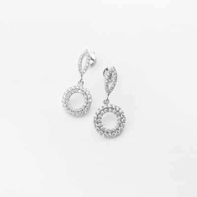 China JM Wholesale Price 925 Sterling Silver Earring CLASSIC Hood Good Quality Round Shape Diamond Silver Stud Earrings 925 Sterling Silver for sale