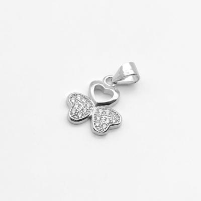 China Cute Top Selling Butterfly Gem Stone Silver Heart Pendant for sale