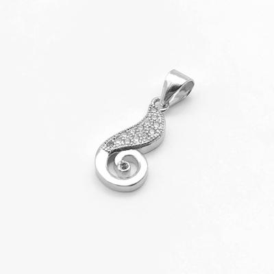 China FASHIONABLE High Quality Seahorse Zircon Sterling Silver 925 Pendant for sale