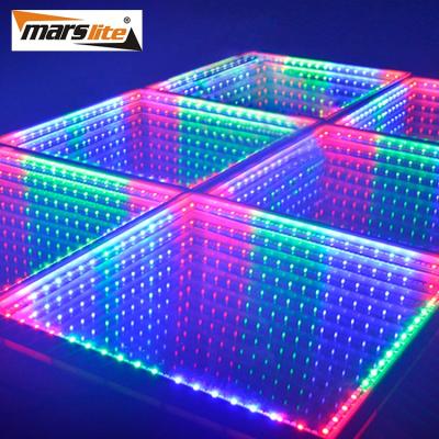 China Warehouse Economically Rated Portable RGB 3D Effect DMX 512 Led Starlit Dance Floor for sale