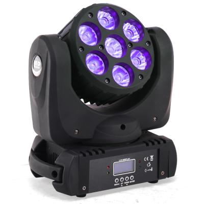 China Hot Selling Stage Motion Head DJ Light Led Stage 7 x 18W RGBWA UV Beam LED Wash Moving Head Light with Theater Lights for sale