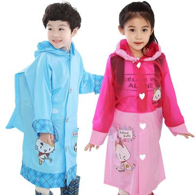 China Bachelorette Rainwear PVC Children's Raincoat With Edge And Satchel Double Position for sale