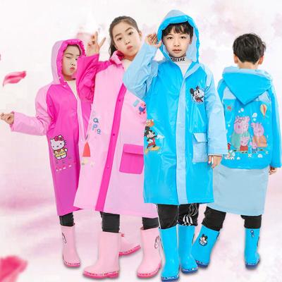 China Factory wholesale children's cartoon raincoat bachelor's raincoat primary school student hat inflatable raincoat for sale