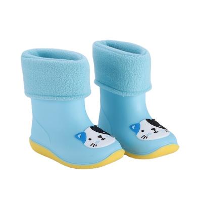 China 3D three-dimensional children's plush baby non-slip rain shoes eco-friendly rain shoes four seasons water boots for sale