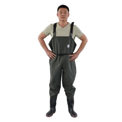 China One-Piece Camouflage Wader Waterproof Clothes Bachelorette Wholesale Rubber Water Pants One-piece Half-body Water Fork Fishing Pants Water Suit Waders for sale