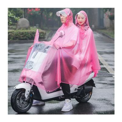 China Fashion Two-Person Special Double Long One-Piece Motorcycle Waterproof Clothing Adult Bike Raincoat for sale