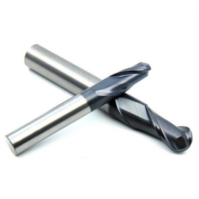 China 50 Degree Tungsten Steel Mill Cutter CNC Tool Sodium Carbonate Coating 2 Flute Ball Nose Tungsten Steel Milling End Mill for sale