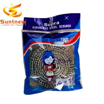 China Sustainable OEM Customized Silver Plate Ball Scourer 410/430 Stainless Steel Cleaning Scourer for sale