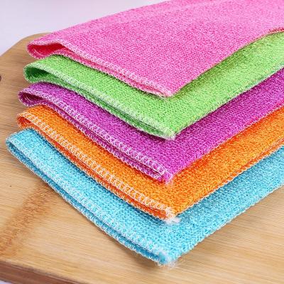 China Sustainable 5pcs Set Bamboo Fiber Absorbent Nonwoven Cleaning Cloth Kitchen Home Dish Towels for sale