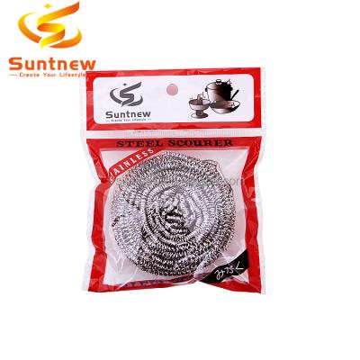 China Latest Arrival Ball SS 410 Stainless Steel Wool Scourer Scrubber Sustainable Kitchen Pot Cleaning Scourer for sale