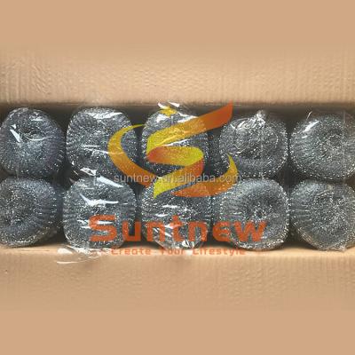 China Viable low prices galvanized iron wire mesh scourer , 0.22mm iron mesh scourer cleaning ball for sale