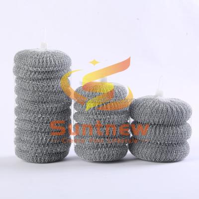 China Sustainable Knitted Mesh Scourer 0.2mm Galvanized Steel Pot Scourer Mesh for sale