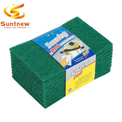 China Sustainable Eco Friendly Multi Purpose Home Cleaning Products Dishes Washing Green Scouring Pads With Polyester for sale