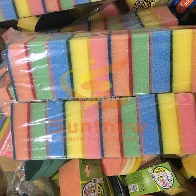 China Wholesale 5pcs Viable Kitchen Scouring Pad Foam Sponge Cleaning Dish Wash Colorful Sponges for sale