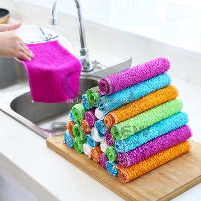 China Viable No Oil Absorption Premium Kitchen Towel Dish Eco Friendly Bamboo Cleaning Cloth for sale