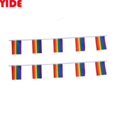 China Polyester Gay Pride Custom Size Colorful Rainbow Bunting Flags for sale