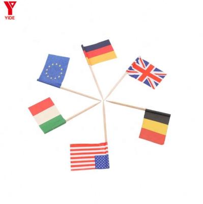 China Health care institutes wholesale Mini Paper Flag With Stick, toothpick paper flag, small flag for sale