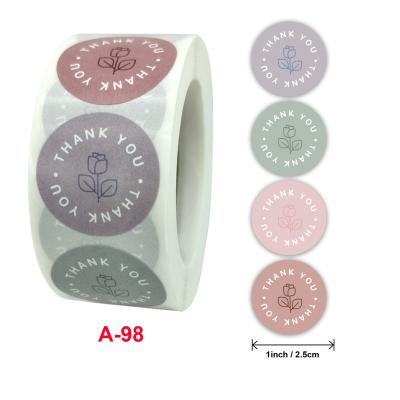 China paper & Cardboard Customized Self Adhesive Hot Stamping Thank You Round Sticker Label Printing for sale