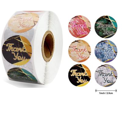 China paper & Custom Cardboard Round Thank You Custom Sticker Gold Foil Round Sticker Label for sale