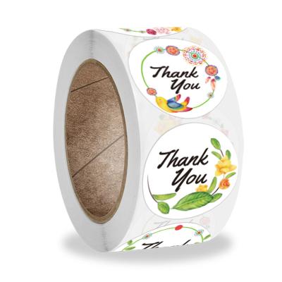 China Waterproof Custom Thank You Round Sticker Gift Package Label Sticker Roll for sale