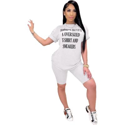 China Breathable New Style Hot Selling Casual Letter Printed Two Piece Set For Women for sale