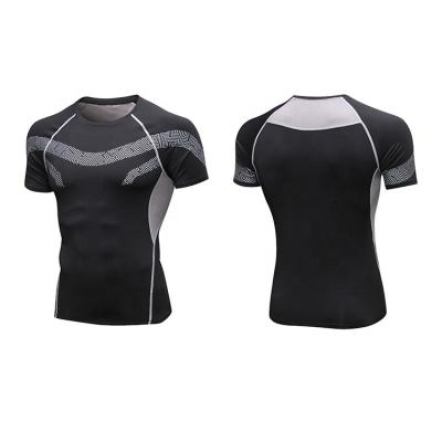 China Sports Breathable Tights Men's Quick Dry Sweaty Short Sleeve Gym T-Shirt for sale