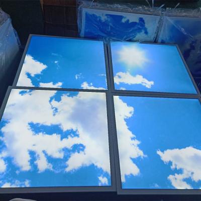 China 3D Industrial Cloudy Decorative Blue Sky LED Panel Light 595X595 600X600 For Indoor Lighting for sale