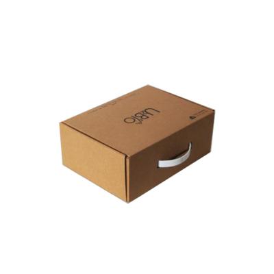 China Recycled Materials Corrugated Cardboard Shipping Box With Plastic Handle for sale