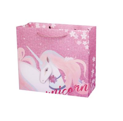 China Recyclable Custom Logo Pink Shopping Paper Bag With Handles Accept Customized Logo for sale