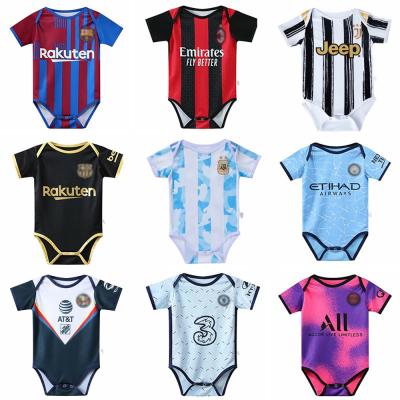 China Funny Cute Baby Soccer Jersey Clothes Sleeveless Rompers Sets Set For Summer Sports for sale