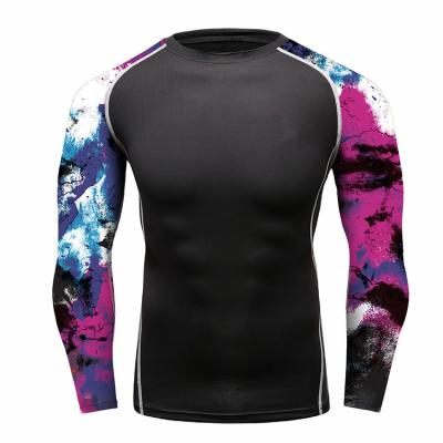 China OEM design jitsu jiu long sleeve long sleeve rock rose Muttahida Majlis-e-Amal rush guard compression for sale