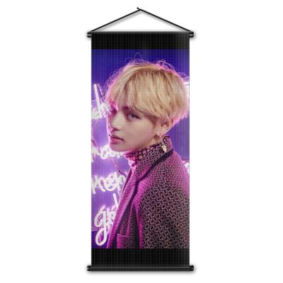 China Custom Wholesale Korean Wall Hanging Scroll Knitted Fabric Printing Flags Decor K-Noise Blood Sweat Tears Home for sale