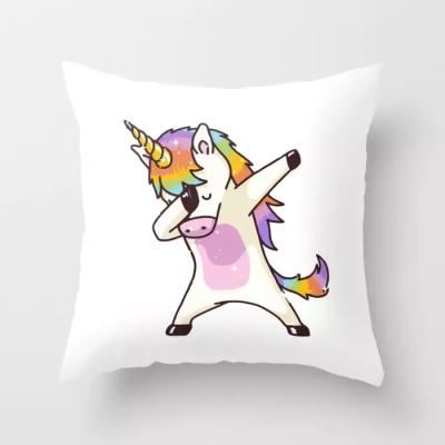 China Custom Printed Dabbing Blankets Simple Unicorn Pillow Case Cushion Cover Funny Dancer Unicorn Christmas Gift Cushion Case for sale