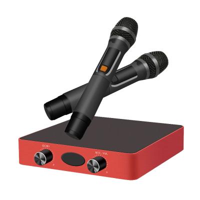 China Karaoke box with two wireless microphones can be connected to TV singing Sk-9988 for sale