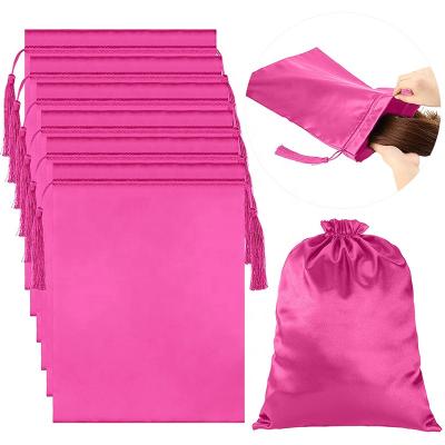 China Fashionable Gift SatinTassels Portable High Quality Hair Storage Wig Packaging Bag for sale