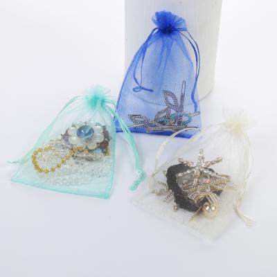 China Small Gift Jewelry 7*9Cm Colorful Jewelry Bags Jewelry Packaging Pouches Candy Organza Bags With Drawstring for sale