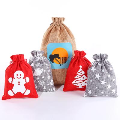 China Custom Jewelry Burlap Gift Black Burlap Bags for Packaging Bags White Jute Drawstring Tote Bags Packaging Jewelry Pouches for sale