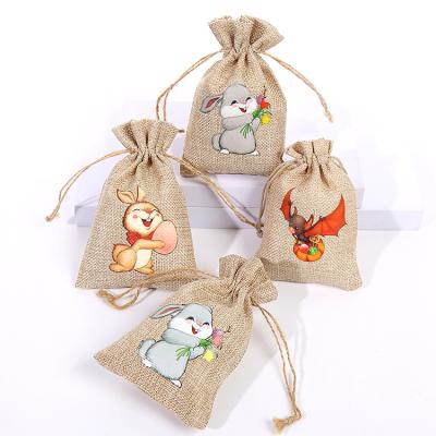 China Custom Jewelry Material Burlap Drawstring Bags for Disinfectant Packaging Jute Drawstring Bags with Logo Jewelry Pouches Collar for sale