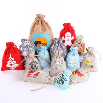 China Custom Jewelry Size Burlap Twine Bags For Food Packaging Cotton Jute Drawstring Bags Jewelry Boxed Clear Bags for sale