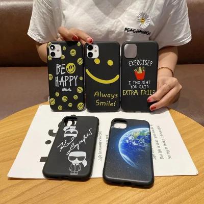 China Shockproof Antiman Cute funny Cartoon Pattern Phone Case For iPhone 13 mini 7 8 plus 11 13 Pro max SE 14 series Transparent Cover Silicon for sale