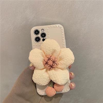 China Shockproof Antiman Cute 3D Big Soft Fabric Flower mobile phone cases accessories for Iphone 14 ProMax  XS/XR Case iPhone7 8plus phone cover for sale